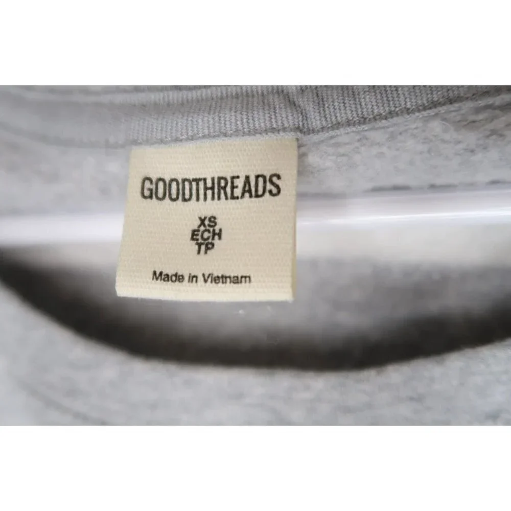 Goodthreads Sweater Heather Gray Open Stripe Long Sleeve Crew Neck Women's XS